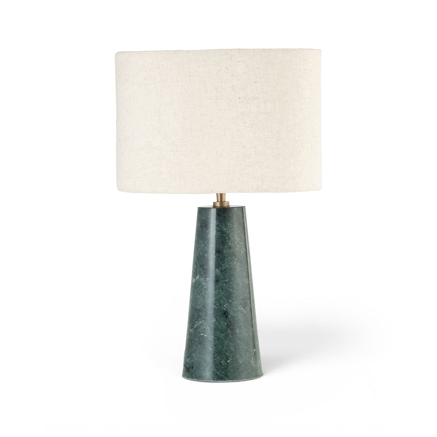 Dolomia Genuine Marble Base And Linen Textured Fabric Shade Table Lamp — Green