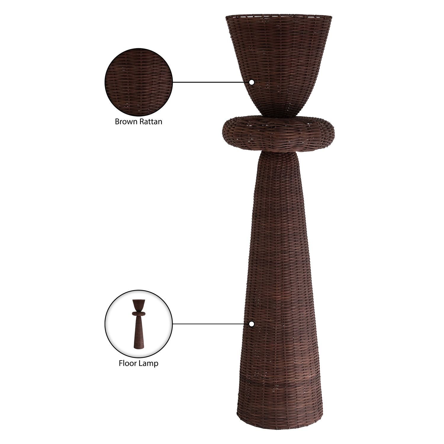 Kindred Rattan Floor Lamp — Brown