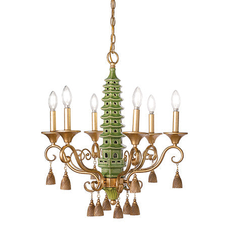 Oh, Pagoda Chandelier-Port 68-PORT-LPCS-361-04-ChandeliersGreen-4-France and Son