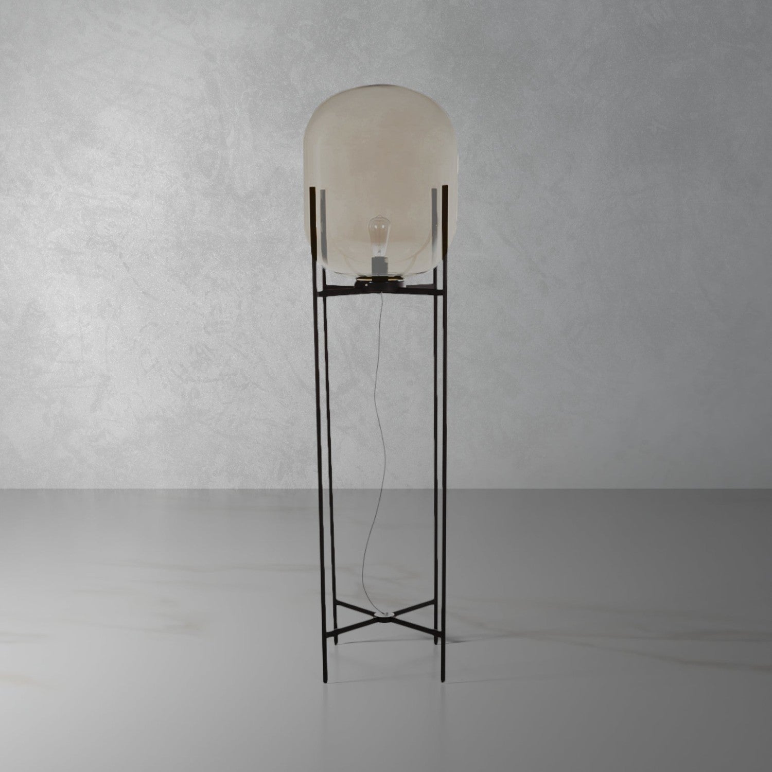 Modern Oda Big Capsule Floor Lamp-France & Son-LS2275F2AMBLK-Floor Lamps-1-France and Son