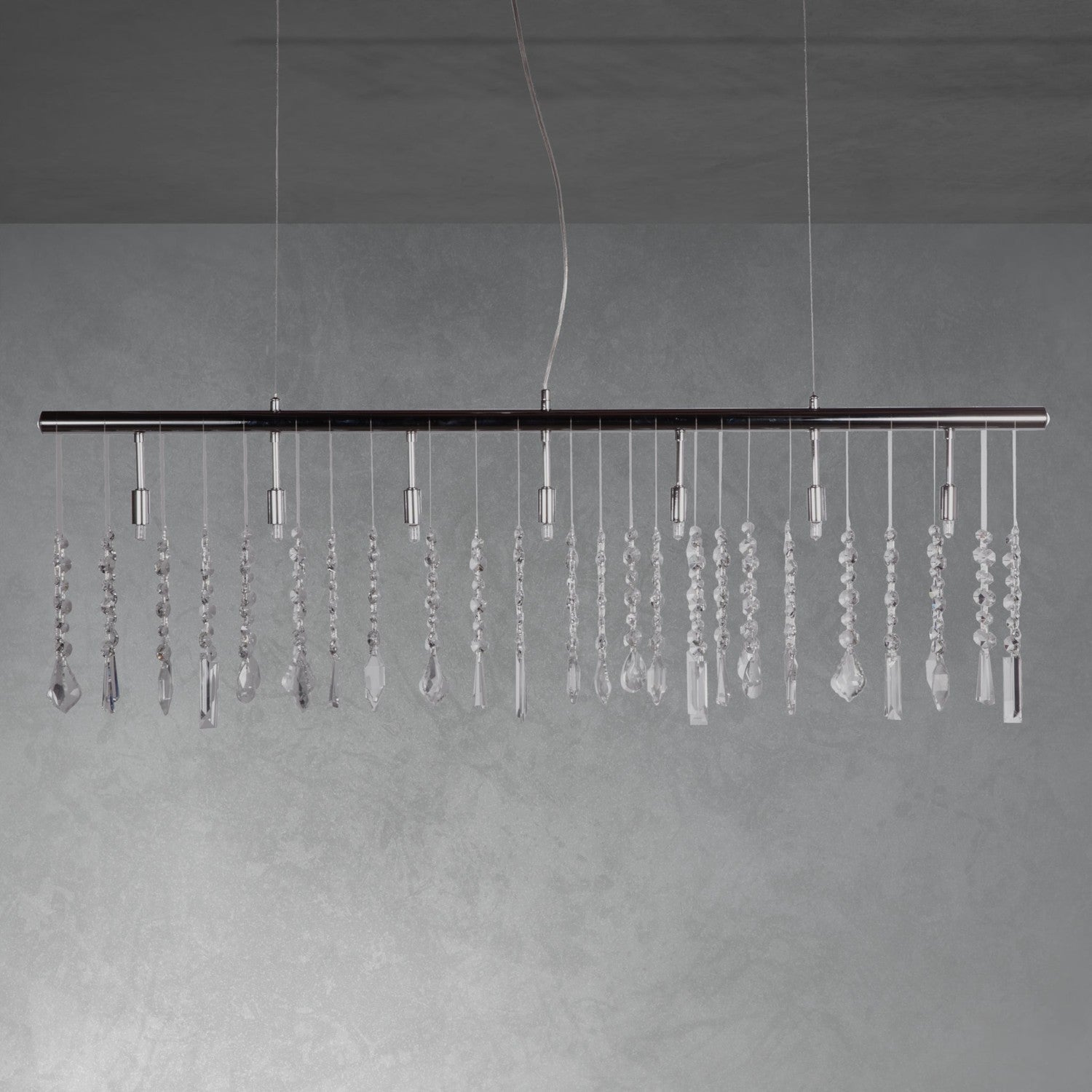 Harald Linear Crystal Chandelier-France & Son-LS3018S1-Chandeliers-1-France and Son