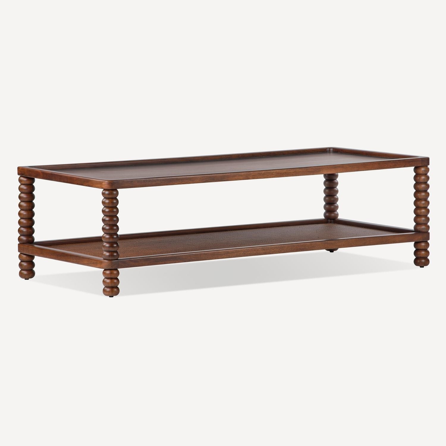 Twist Cane Solid Wood Coffee Table - Mellow Bourbon