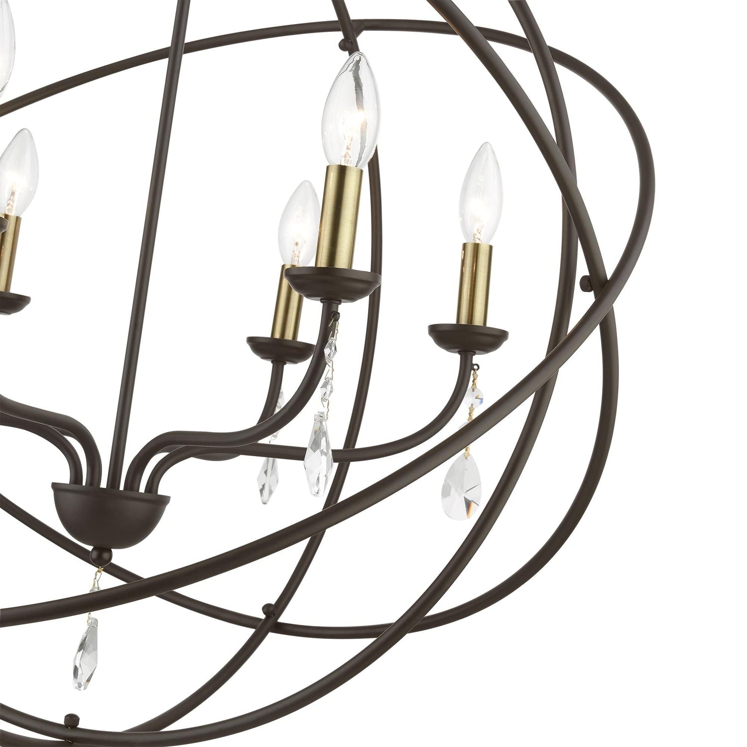 Aria 12 Inch 6 Light Mini Chandelier-Livex Lighting-LIVEX-40906-91-ChandeliersSilver-8-France and Son