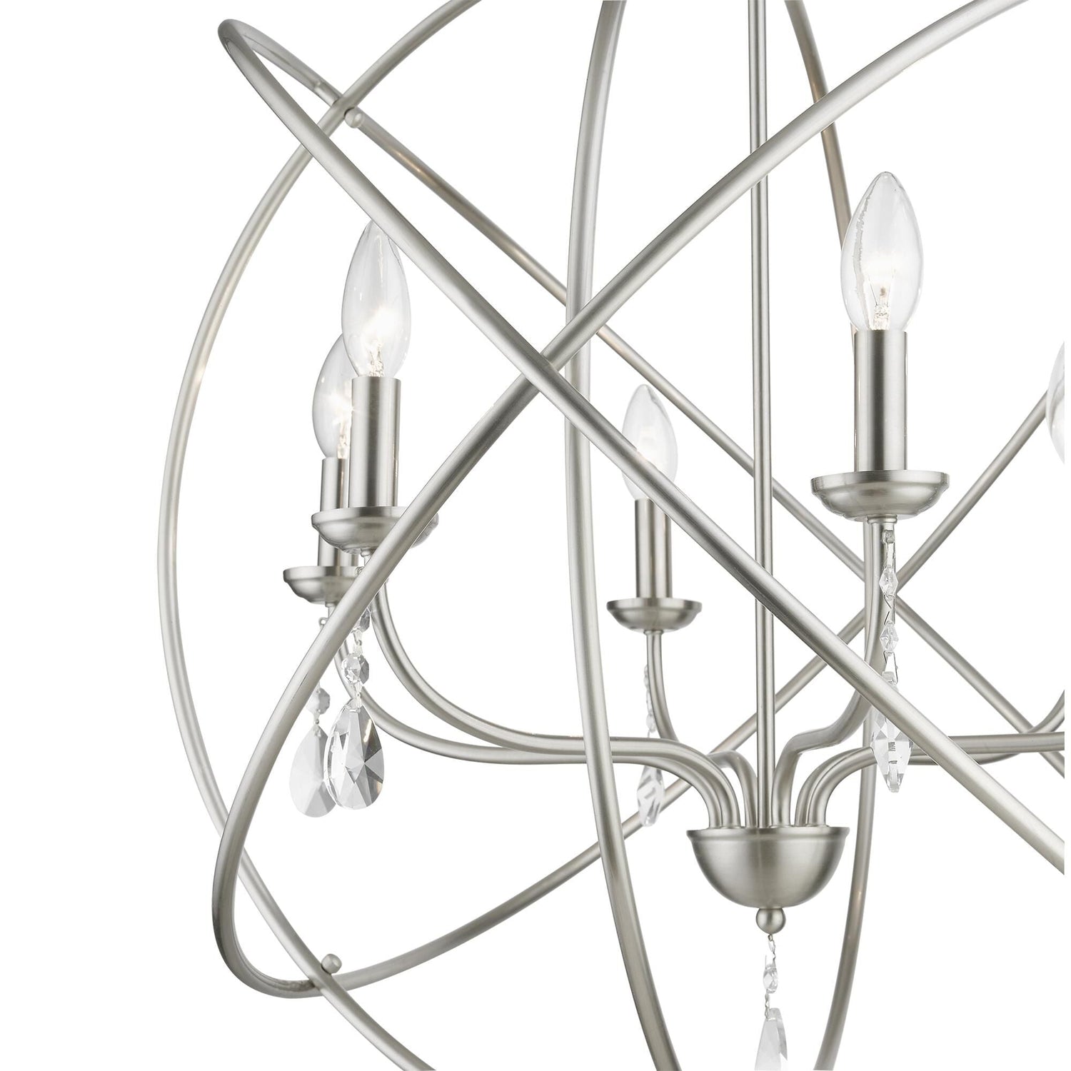Aria 12 Inch 6 Light Mini Chandelier-Livex Lighting-LIVEX-40906-91-ChandeliersSilver-7-France and Son