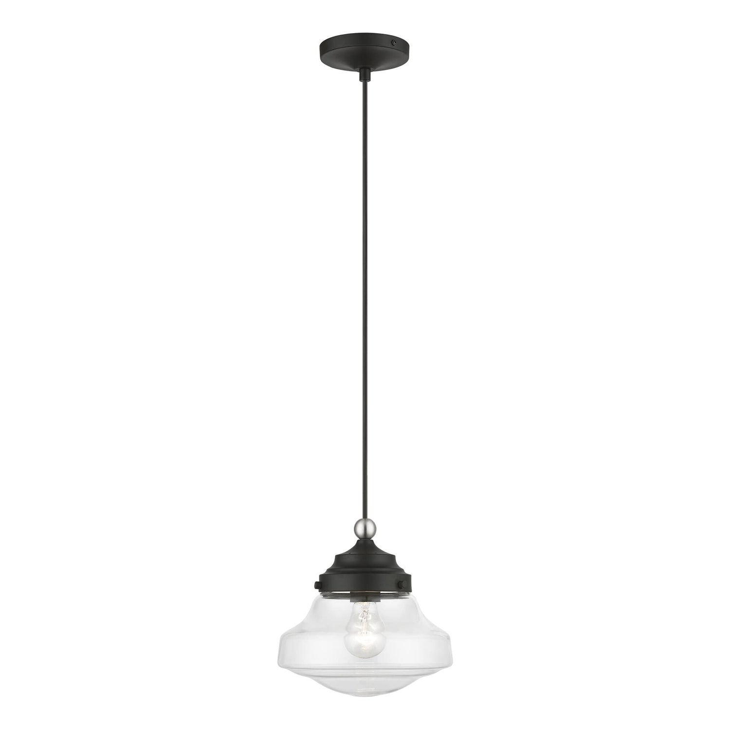 Avondale 1 Light 9 inch - Ceiling Light-Livex Lighting-LIVEX-41293-04-PendantsBlack with Brushed Nickel Accent-3-France and Son