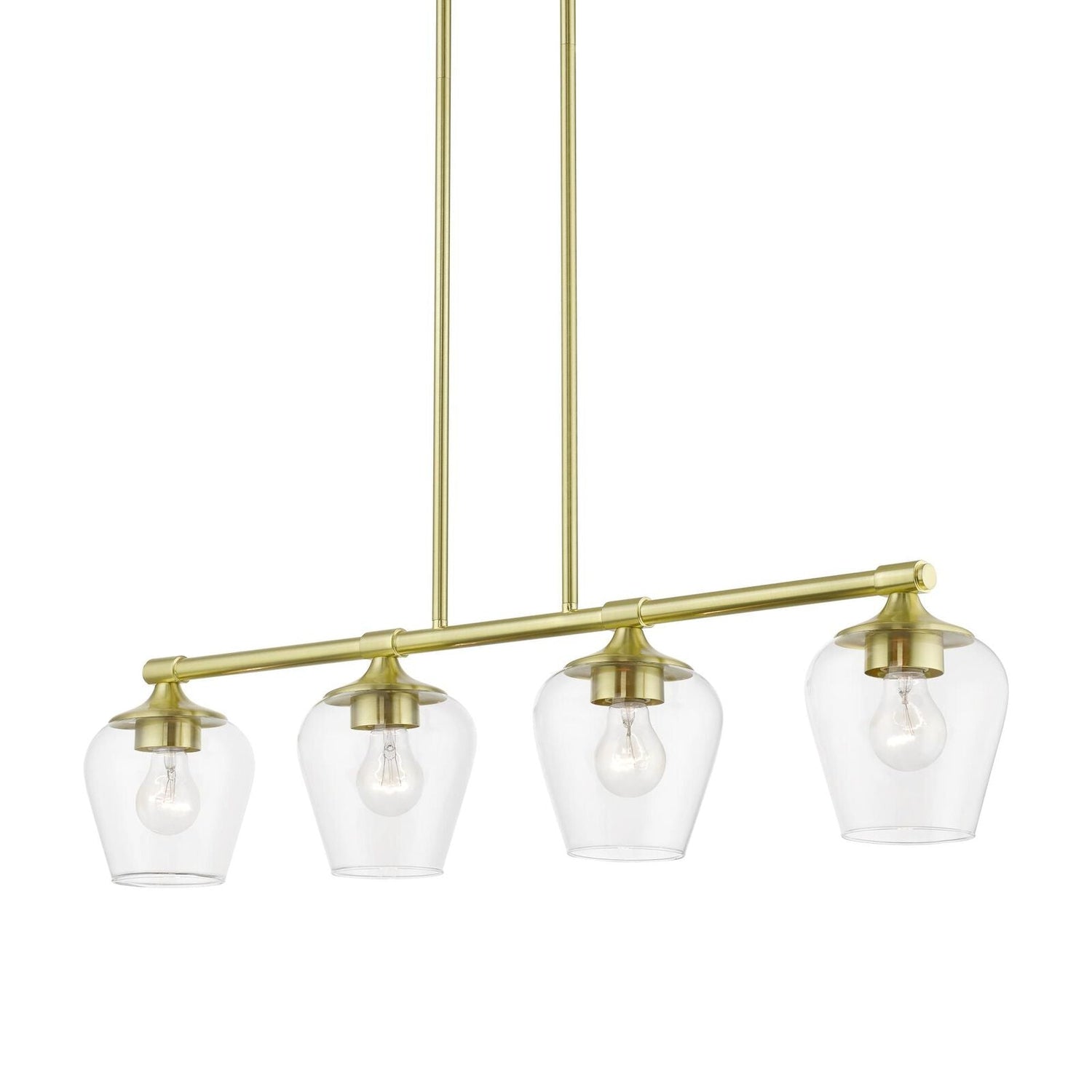 Willow 35 Inch 4 Light Linear Suspension Light by Livex Lighting-Livex Lighting-LIVEX-46724-12-ChandeliersSatin Brass-3-France and Son