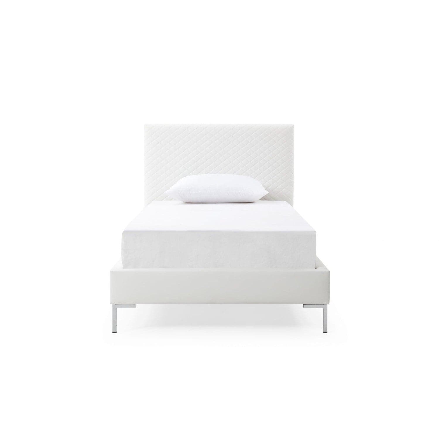 Liz Twin Bed-Whiteline Modern Living-WHITELINE-BT1689P-WHT-BedsWhite-2-France and Son