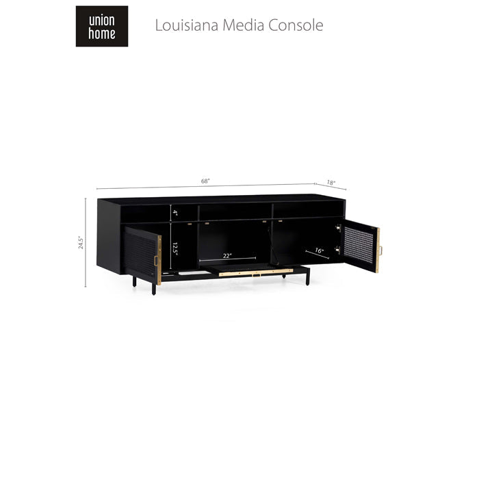 Louisiana Media Console-Union Home Furniture-UNION-LVR00666-Media Storage / TV Stands-5-France and Son