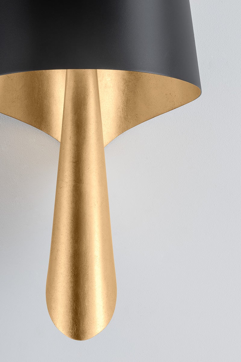 Lucia Wall Sconce - Vintage Gold Leaf And Soft Black