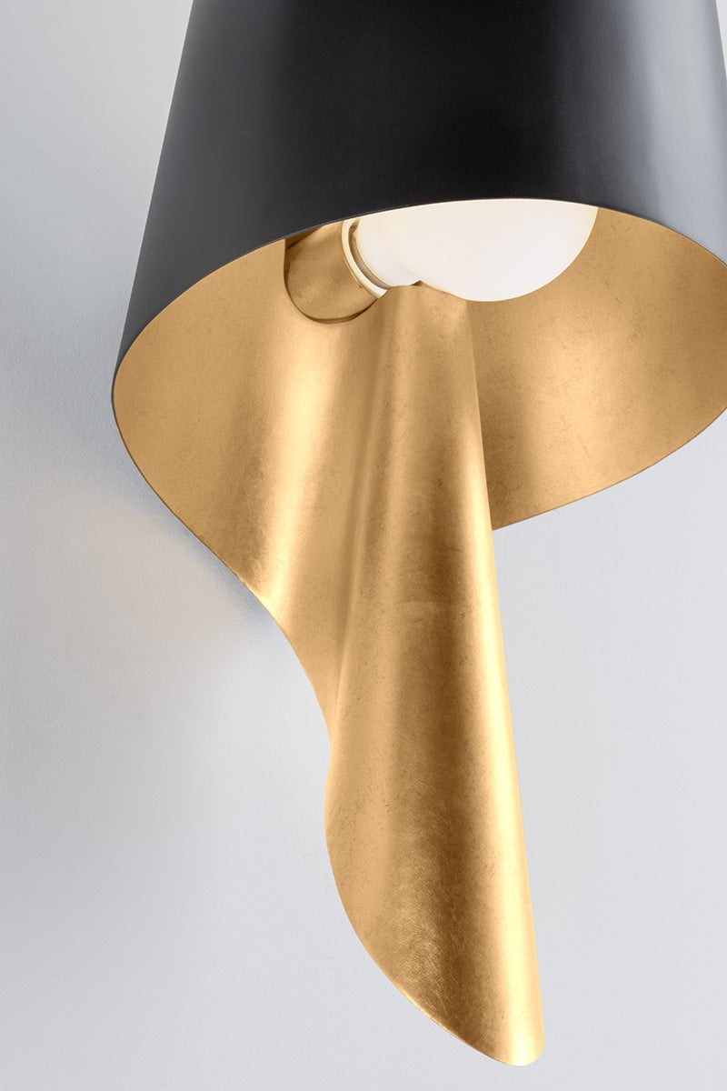 Lucia Wall Sconce - Vintage Gold Leaf And Soft Black