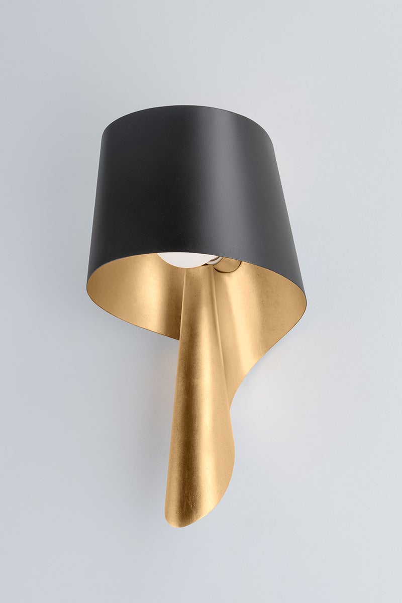 Lucia Wall Sconce - Vintage Gold Leaf And Soft Black