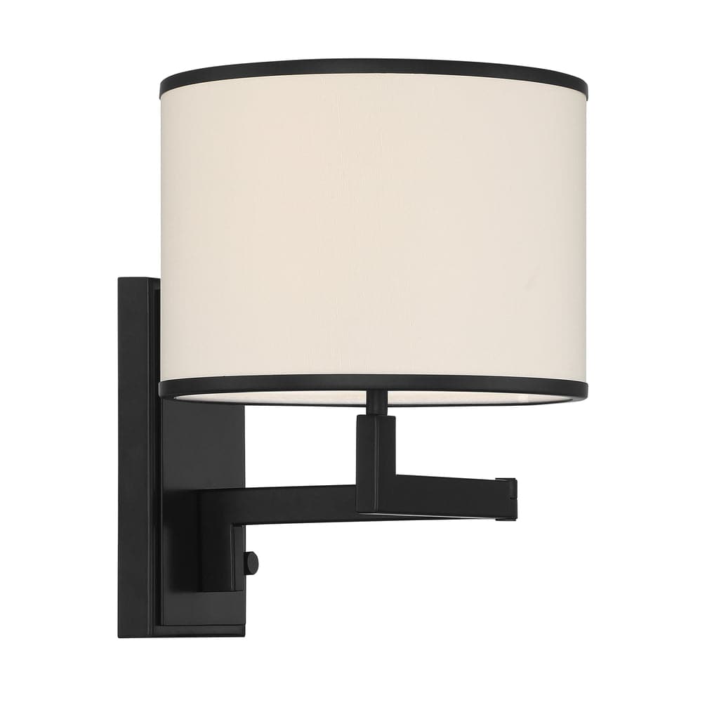 Madison 1 Light Task Light-Crystorama Lighting Company-CRYSTO-MAD-B4101-MK-Wall LightingMatte Black-2-France and Son