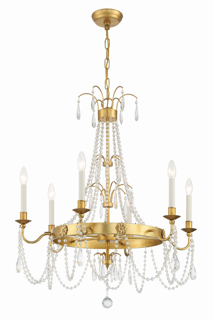 Maizey 6 Light Chandelier-Crystorama Lighting Company-CRYSTO-MAI-18606-GA-Chandeliers-3-France and Son