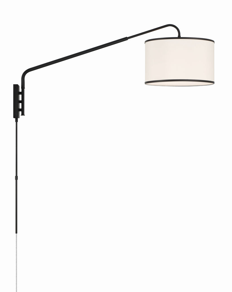 Mallory 1 Light Matte Black Task Sconce-Crystorama Lighting Company-CRYSTO-MAL-601-MK-Wall Lighting-2-France and Son