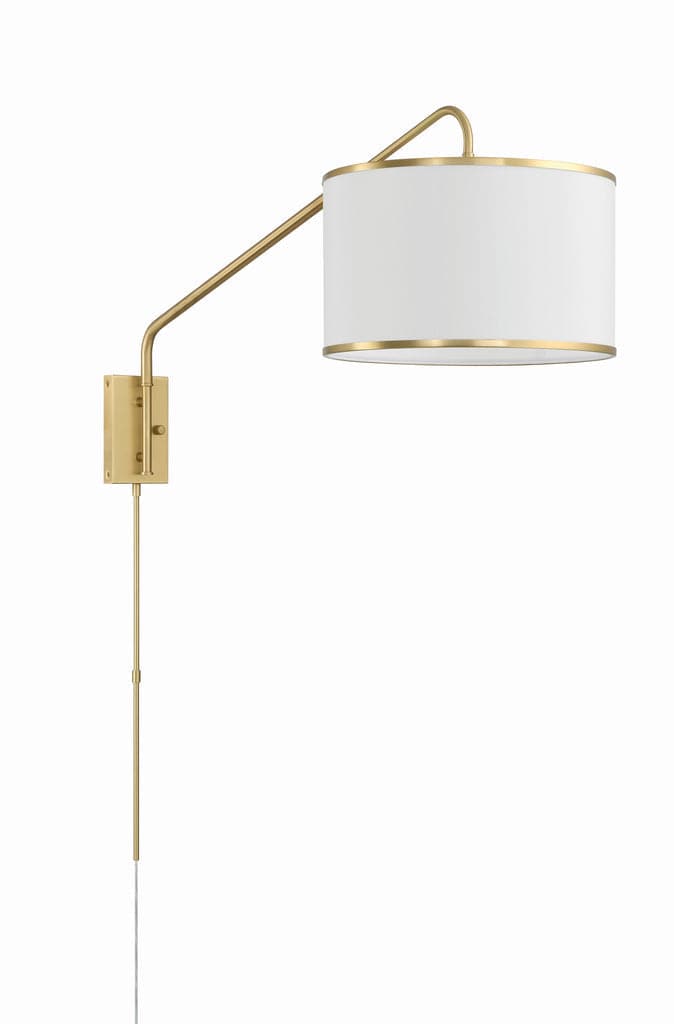 Mallory 1 Light Soft Brass Task Sconce-Crystorama Lighting Company-CRYSTO-MAL-601-SB-Wall Lighting-4-France and Son