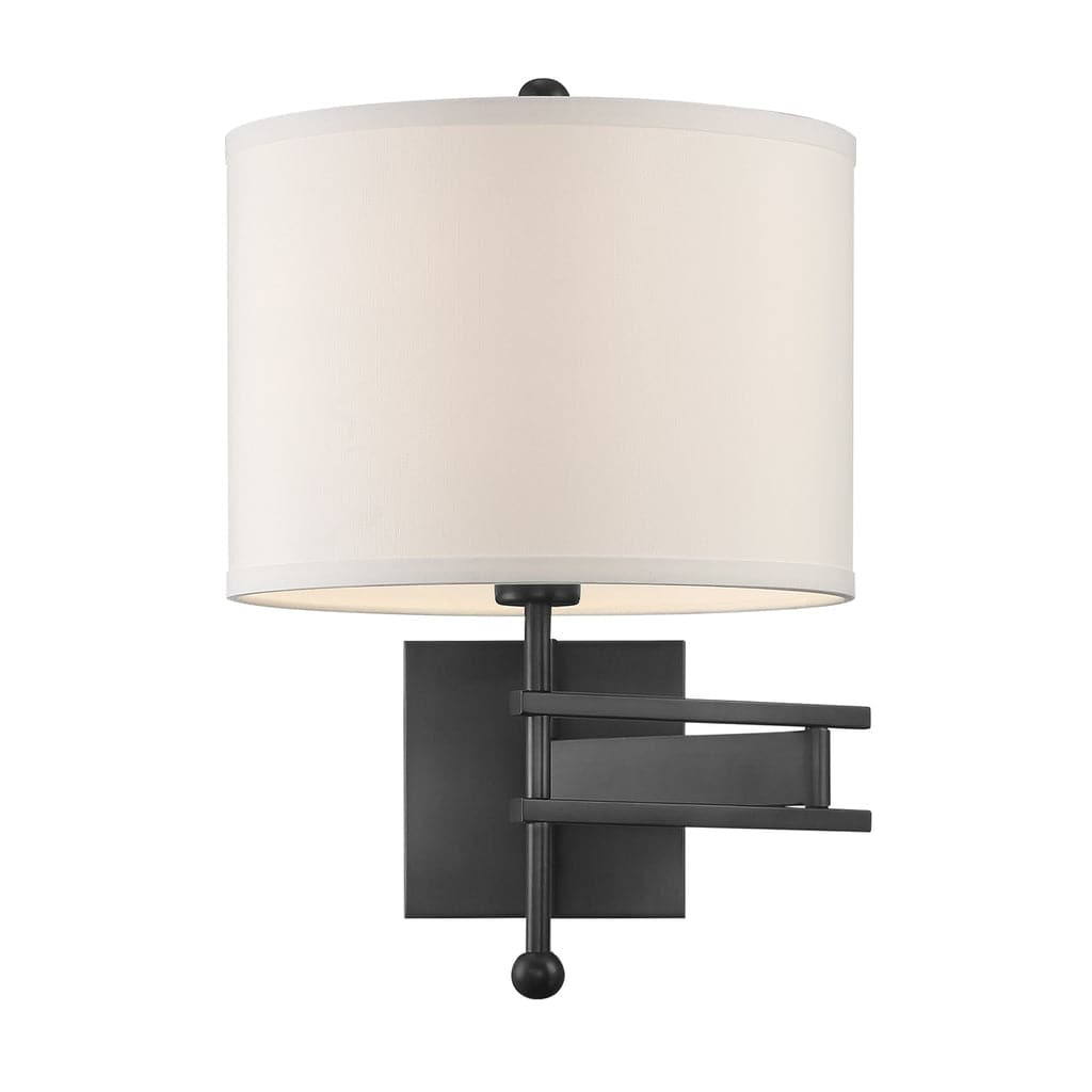 Marshall 1 Light Wall Mount-Crystorama Lighting Company-CRYSTO-MAR-A8031-MK-Wall LightingMatte Black-2-France and Son