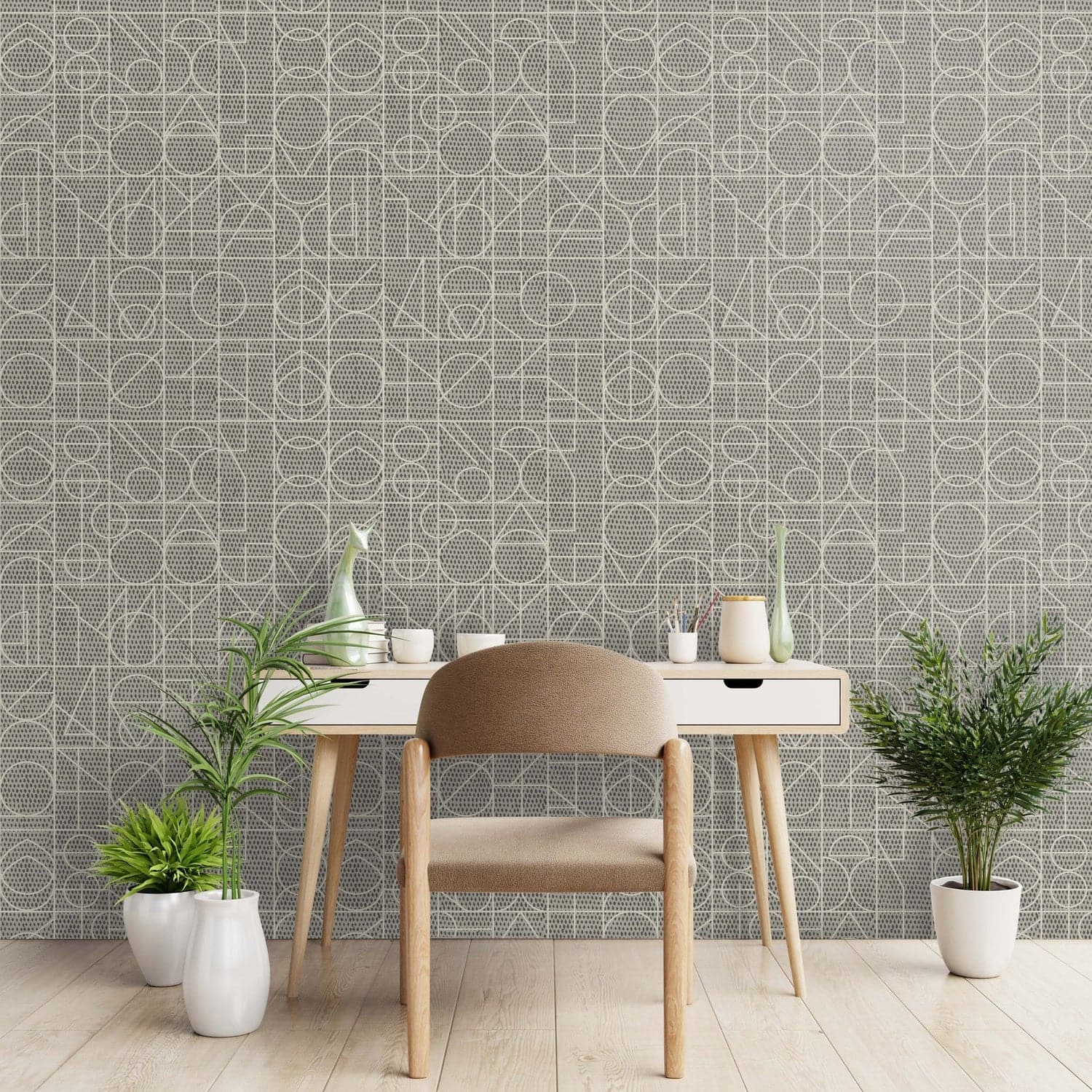 Kali Wallpaper-Mitchell Black-MITCHB-WCFM1-BR-PM-10-Wall DecorPatterns Black & Mocha-Premium Matte Paper-3-France and Son