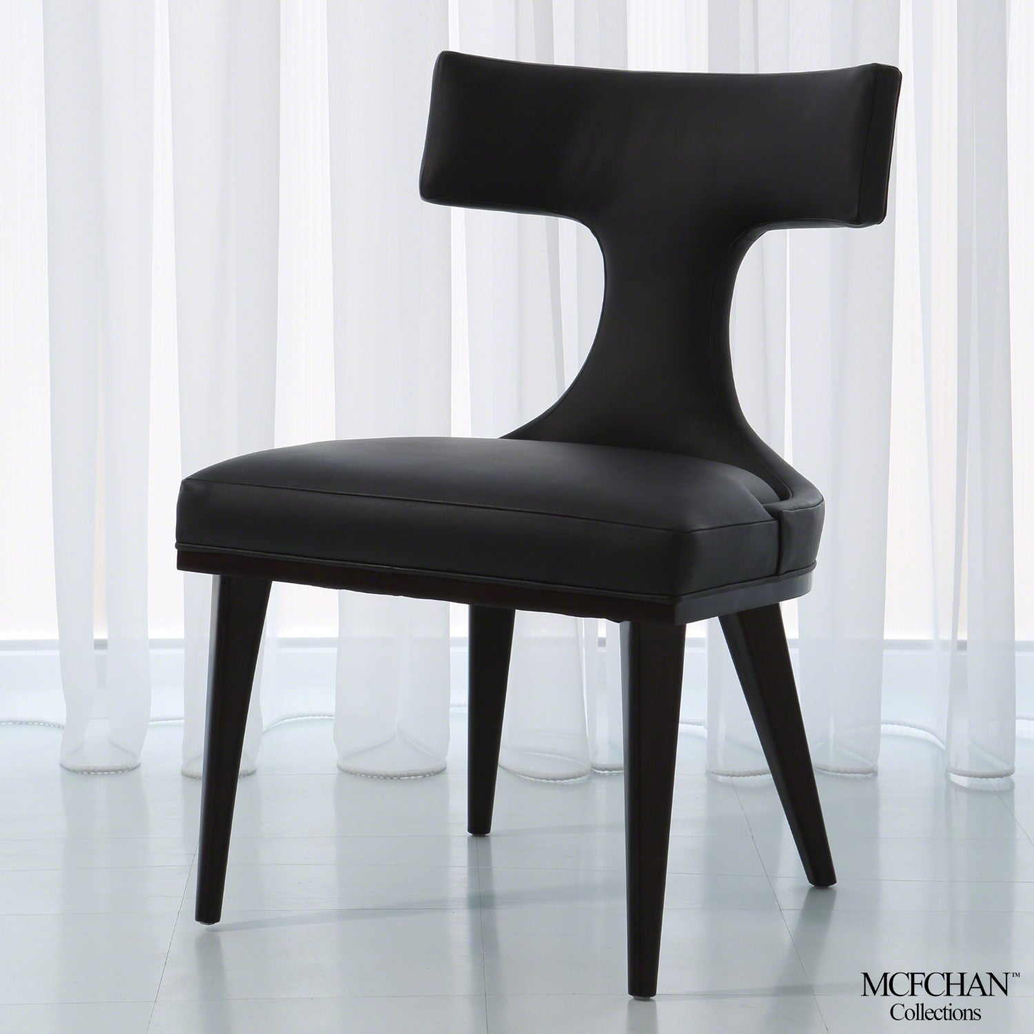 Anvil Back Dining Chair-Global Views-GVSA-MC-2510-MUSLIN-Dining ChairsMuslin-Black-10-France and Son