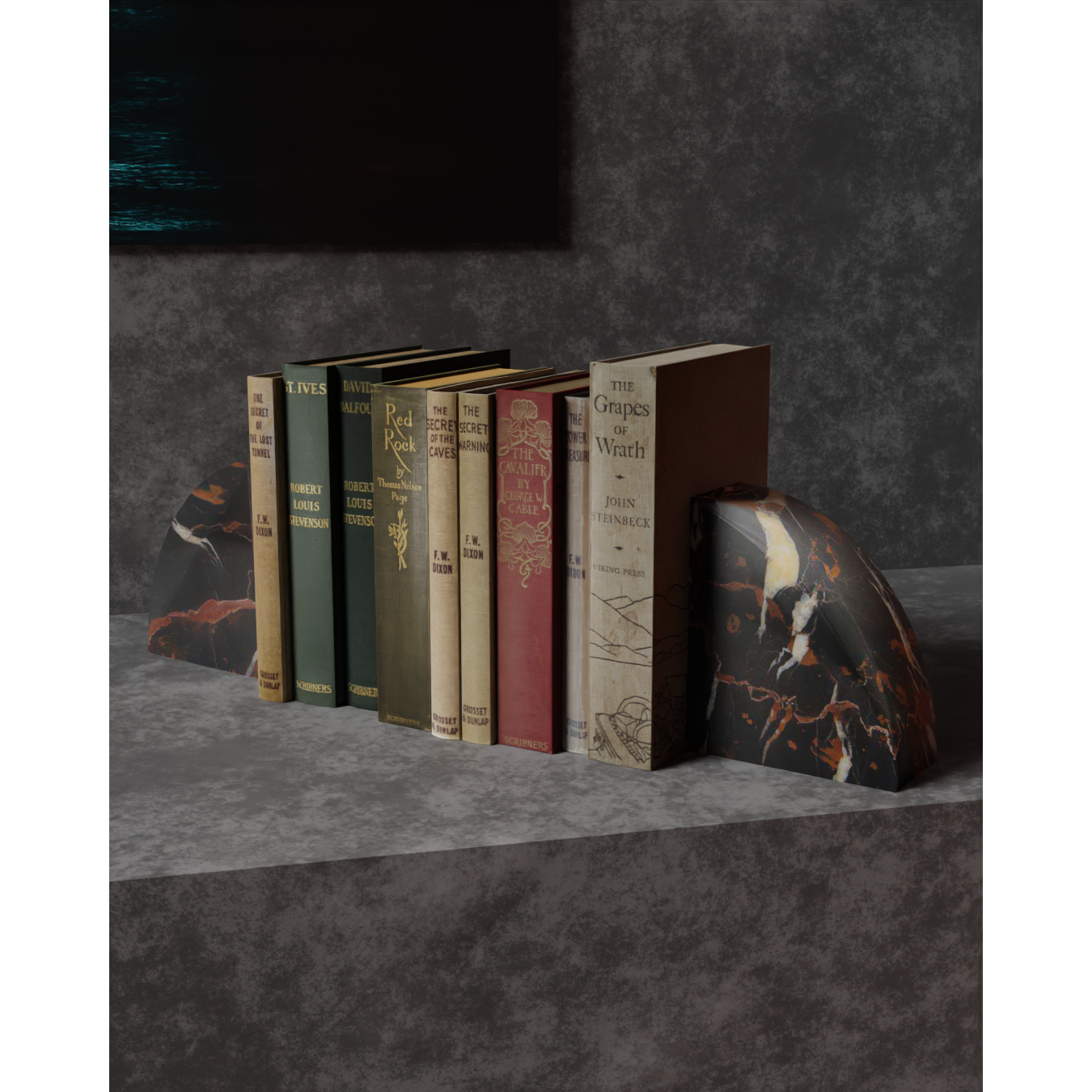 Cherry Collection Onyx & Gold Stone Bookends-FABLER-MC-BE50-BG-Bookends-1-France and Son