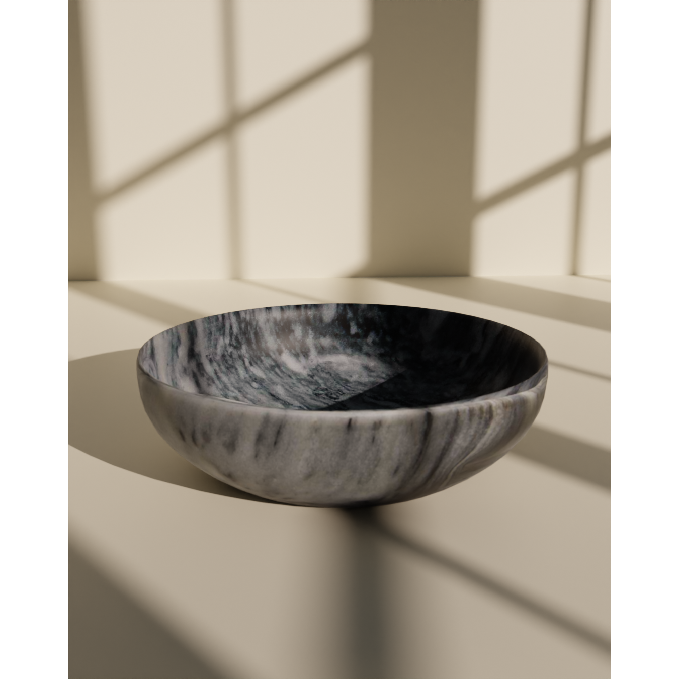 Flora Collection Ebony & Gold 16" Stone Bowl-FABLER-MC-BW20-CG-Bowls-1-France and Son