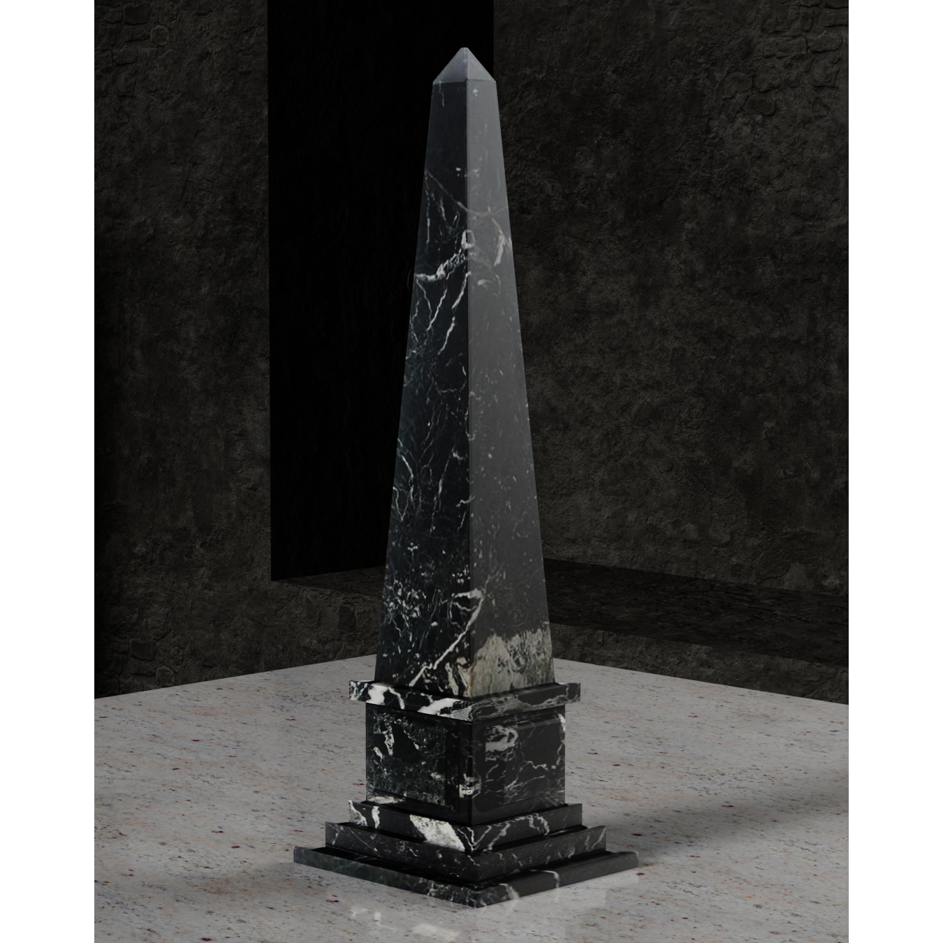Pegasus Collection Zebra Stripe 20" Stone Obelisk-FABLER-MC-OB06-BZ-Decor-1-France and Son