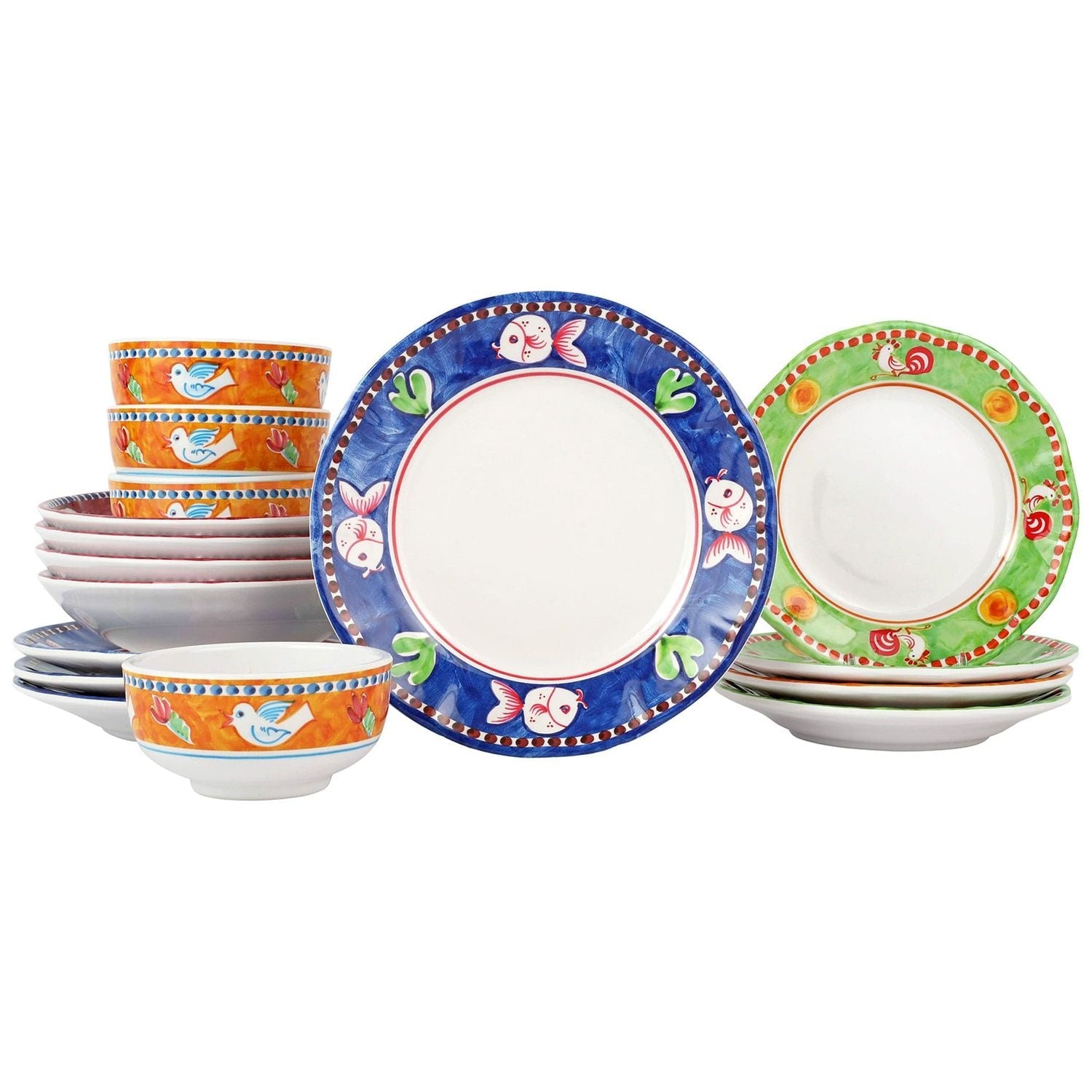 Melamine Campagna Place Setting - 16-Piece / Assorted