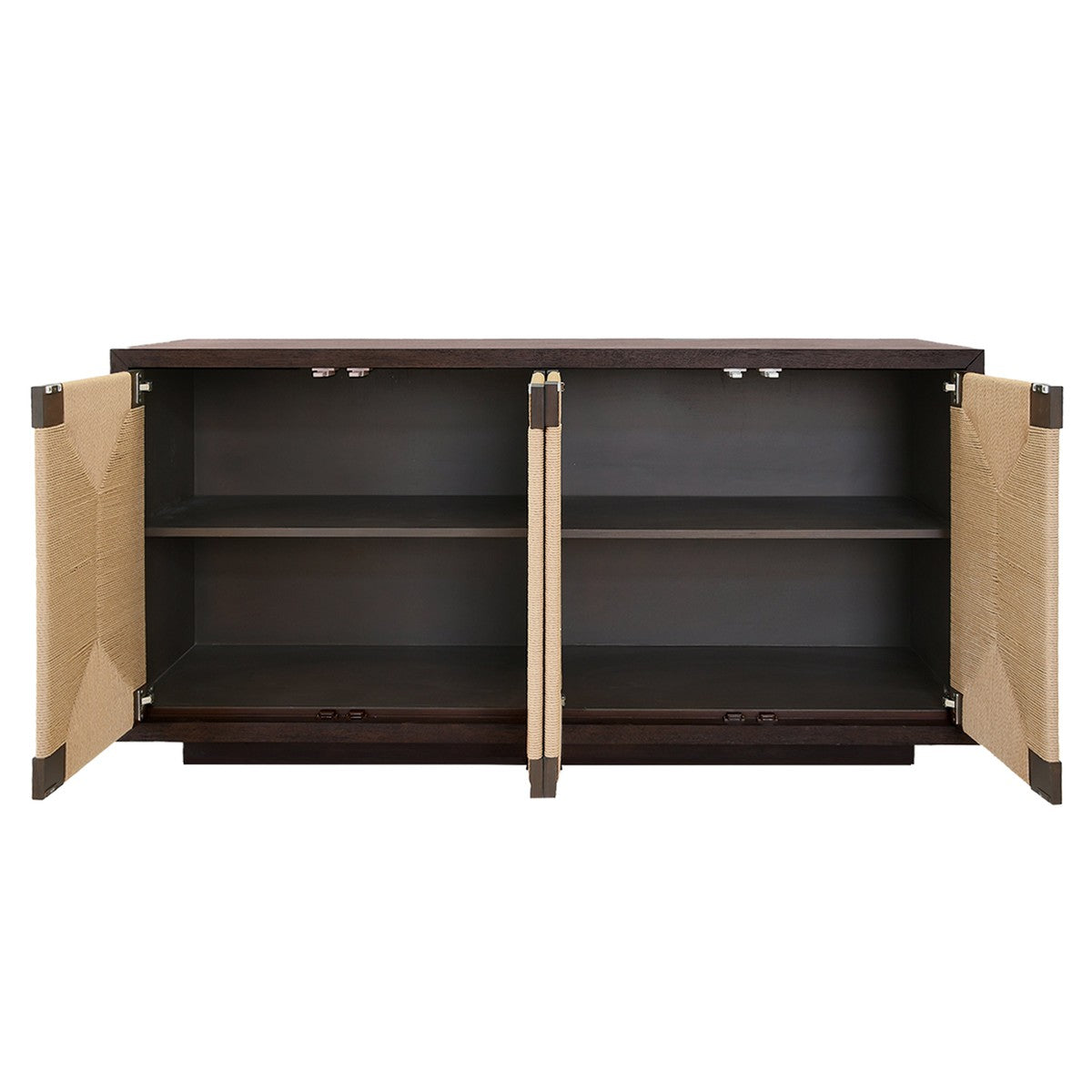 Melrose - Four Door Cabinet With Rush Front Door In Espresso Oak