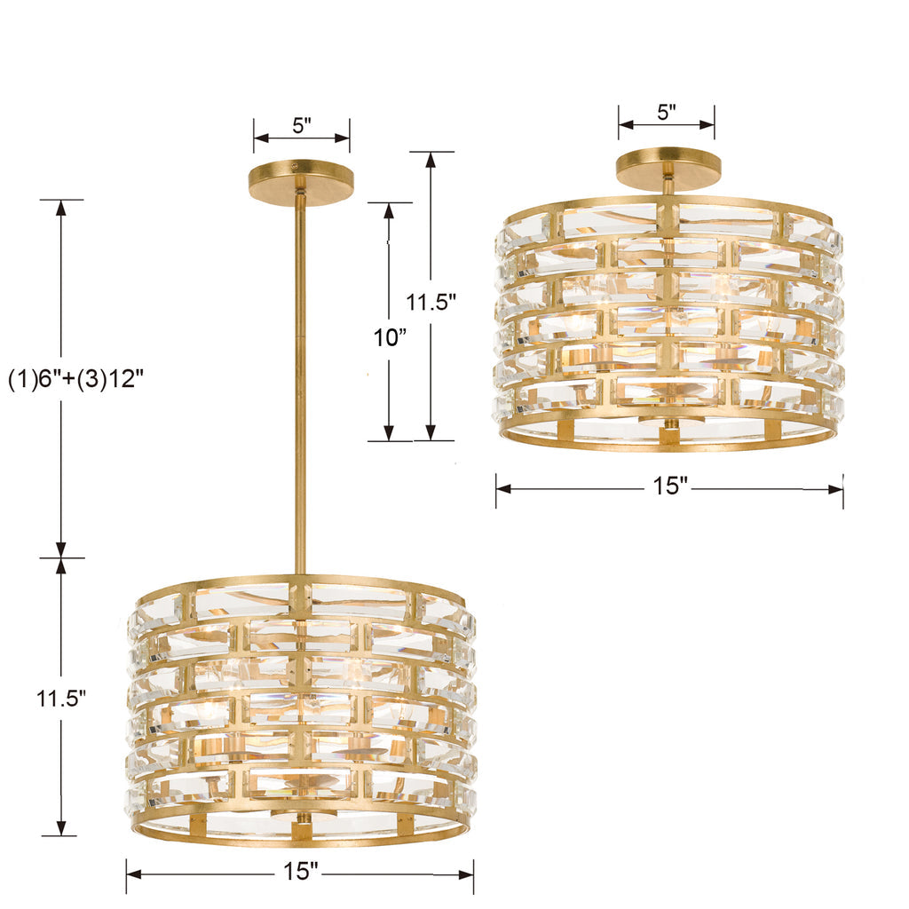 Meridian 5 Light Semi-Flush-Crystorama Lighting Company-CRYSTO-MER-4865-GA_CEILING-Flush Mounts-2-France and Son