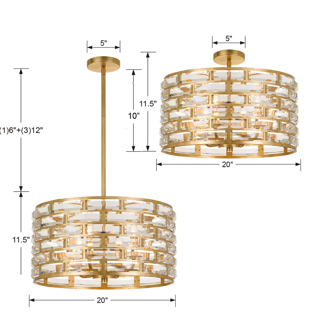 Meridian 6 Light Semi-Flush-Crystorama Lighting Company-CRYSTO-MER-4866-GA_CEILING-Flush Mounts-3-France and Son