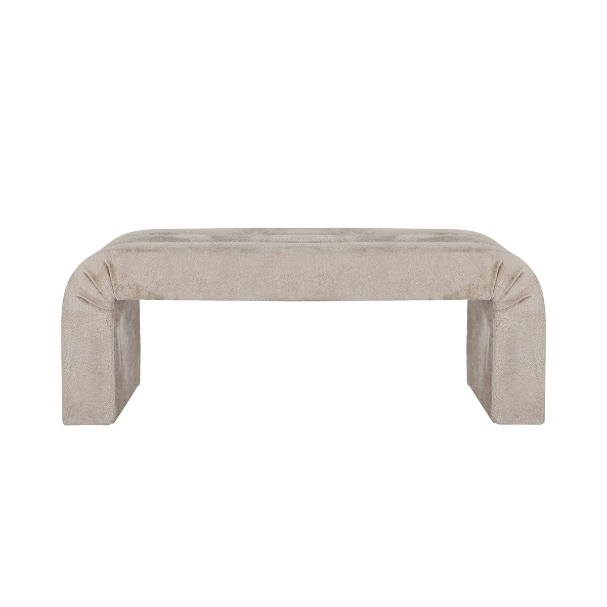 Mercer - Horizontal Channeled Bench In Taupe Textured Chenille