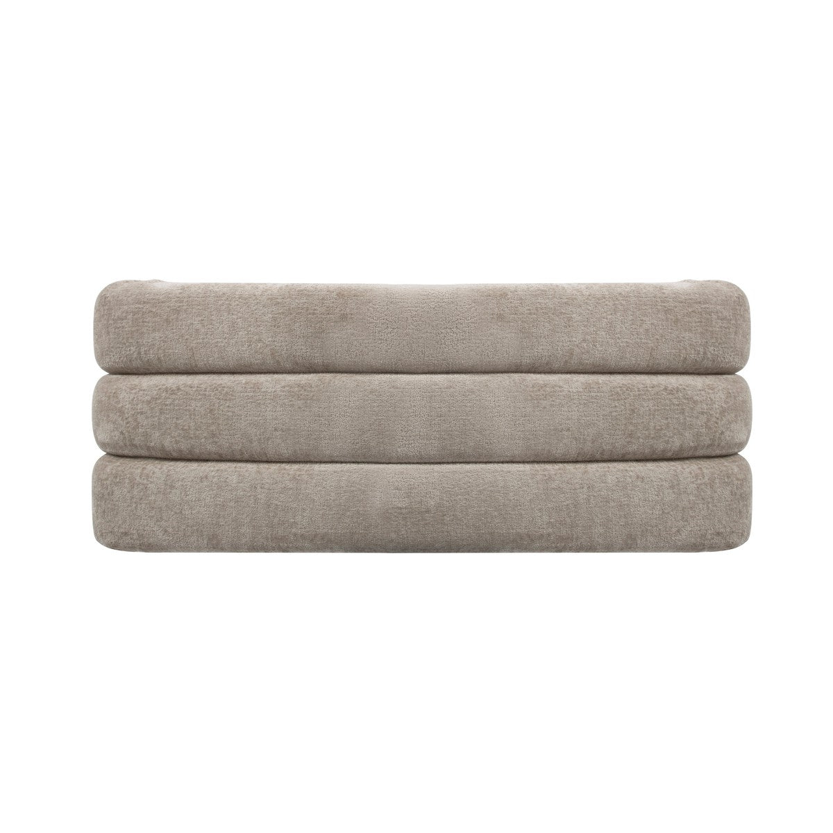 Mercer - Horizontal Channeled Bench In Taupe Textured Chenille