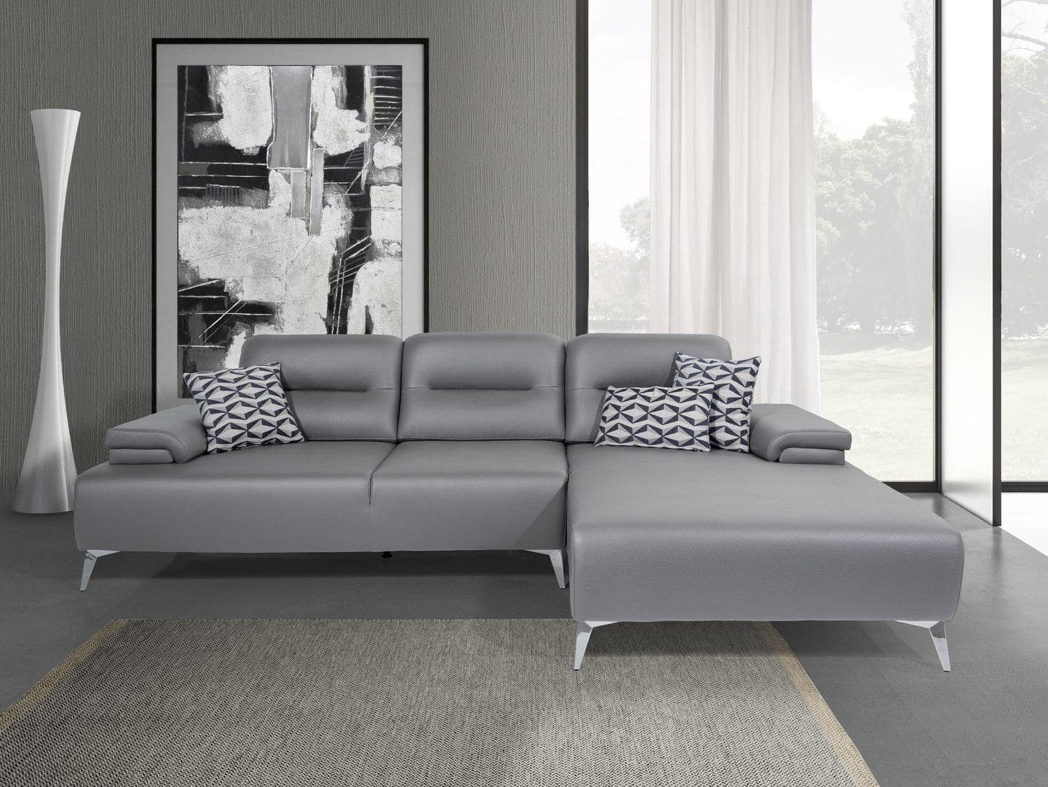 Ruslan Sectional-Whiteline Modern Living-WHITELINE-SR1759-LGRY-Sofas-4-France and Son