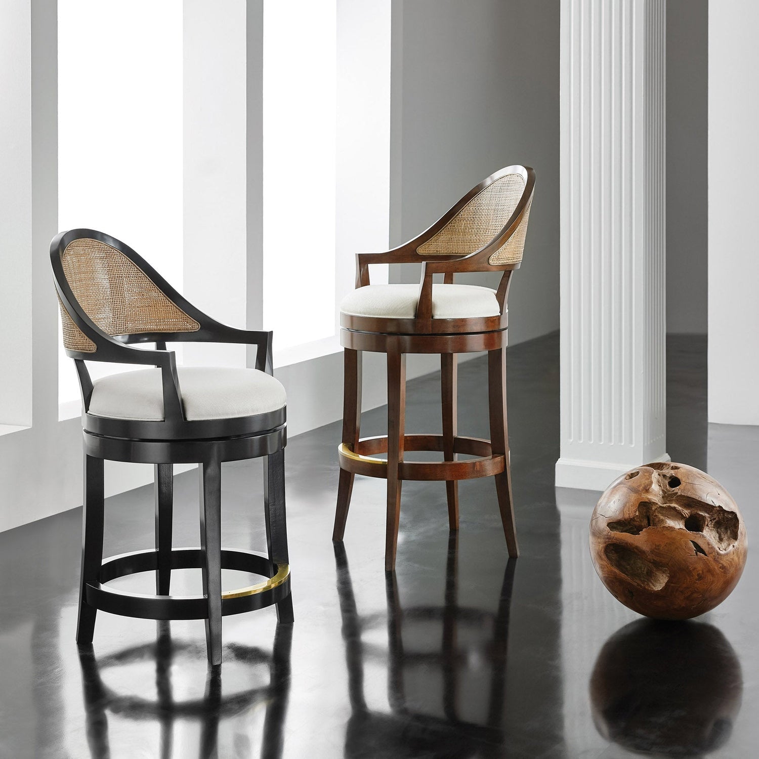 Lyon Counter Stool-Modern History-MODERN-MH1040F01-Stools & OttomansWalnut-3-France and Son