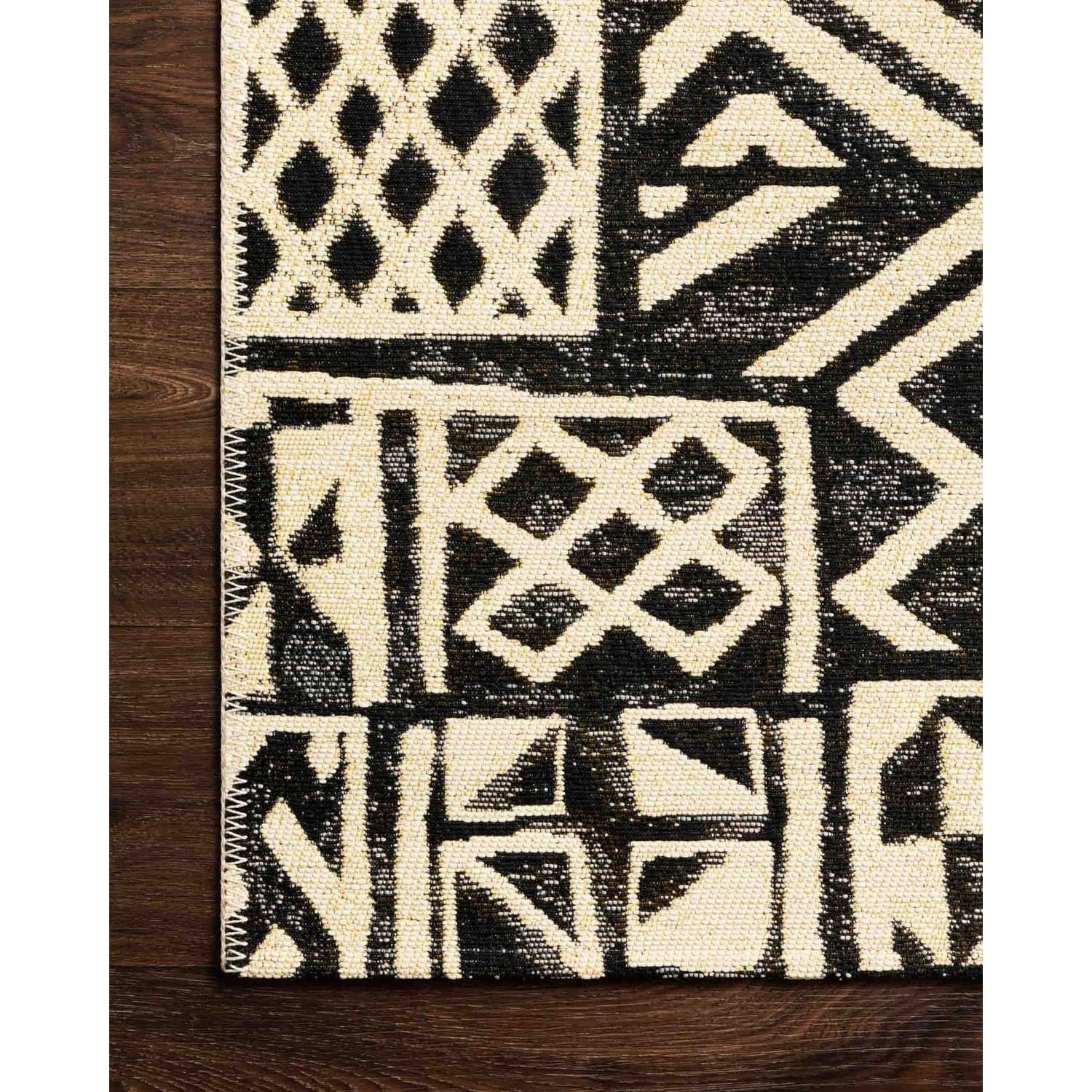 Mika MIK-13 Ivory / Black Area Rug-Loloi-LOLOI-MIKAMIK-13IVBL2540-Rugs2'-5" x 4'-4-France and Son