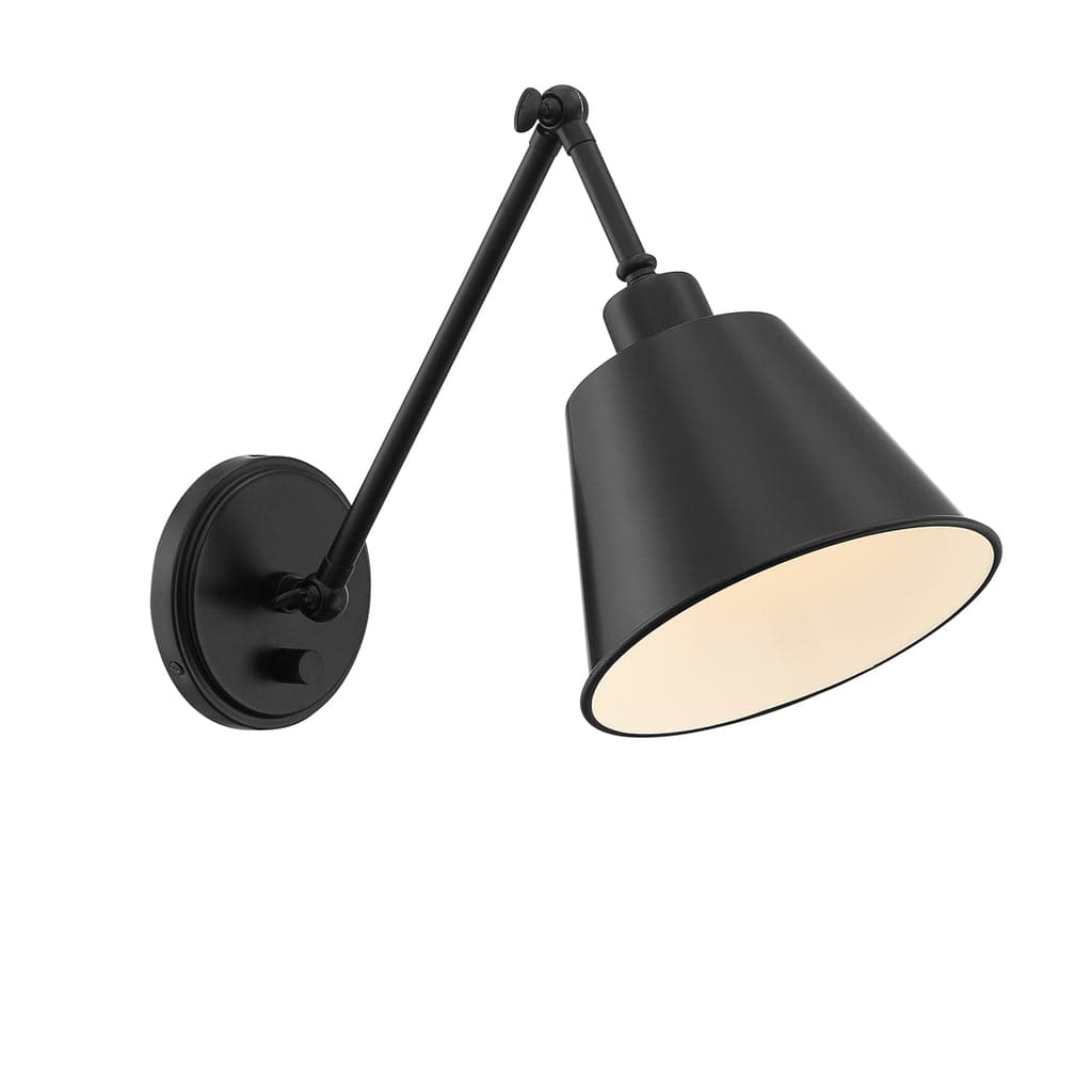 Mitchell 1 Light Wall Mount-Crystorama Lighting Company-CRYSTO-MIT-A8020-MK-Wall LightingMatte Black-2-France and Son