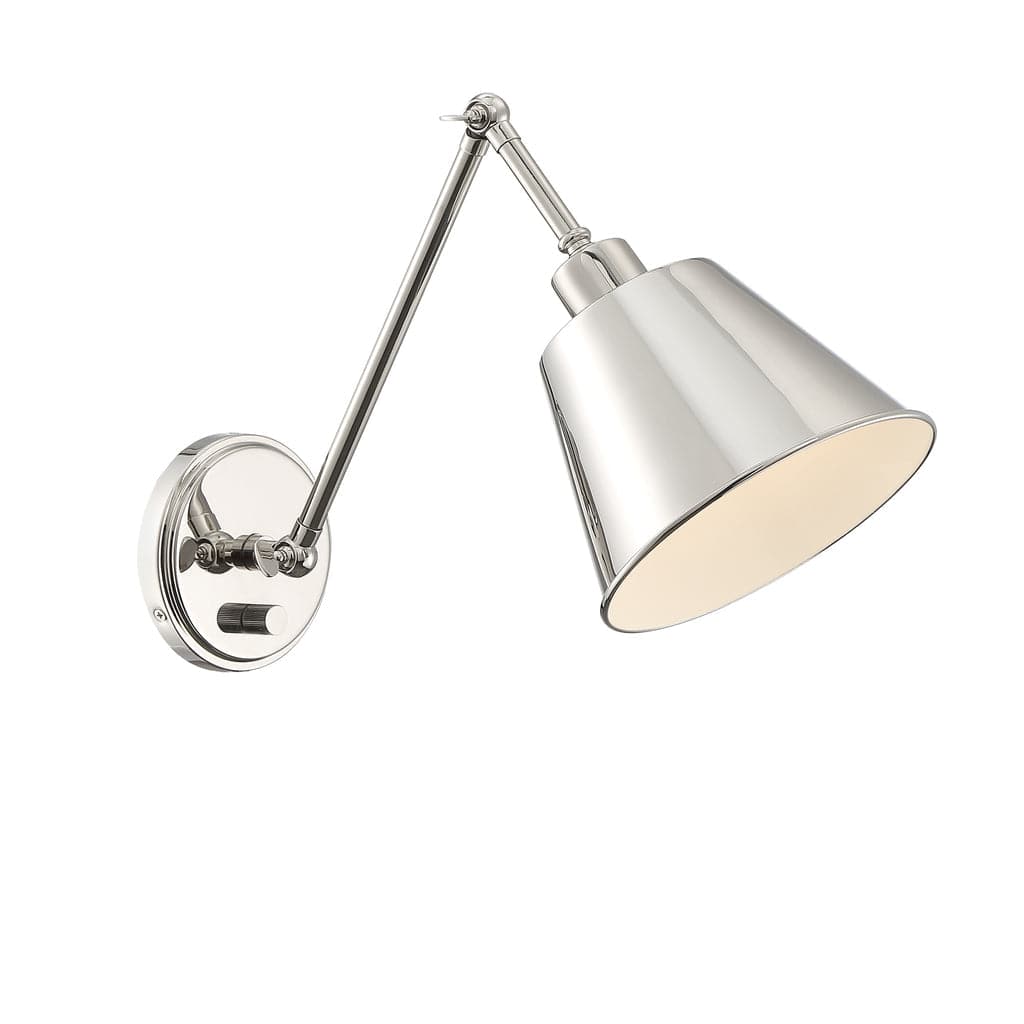 Mitchell 1 Light Wall Mount-Crystorama Lighting Company-CRYSTO-MIT-A8020-PN-Wall LightingPolished Nickel-3-France and Son