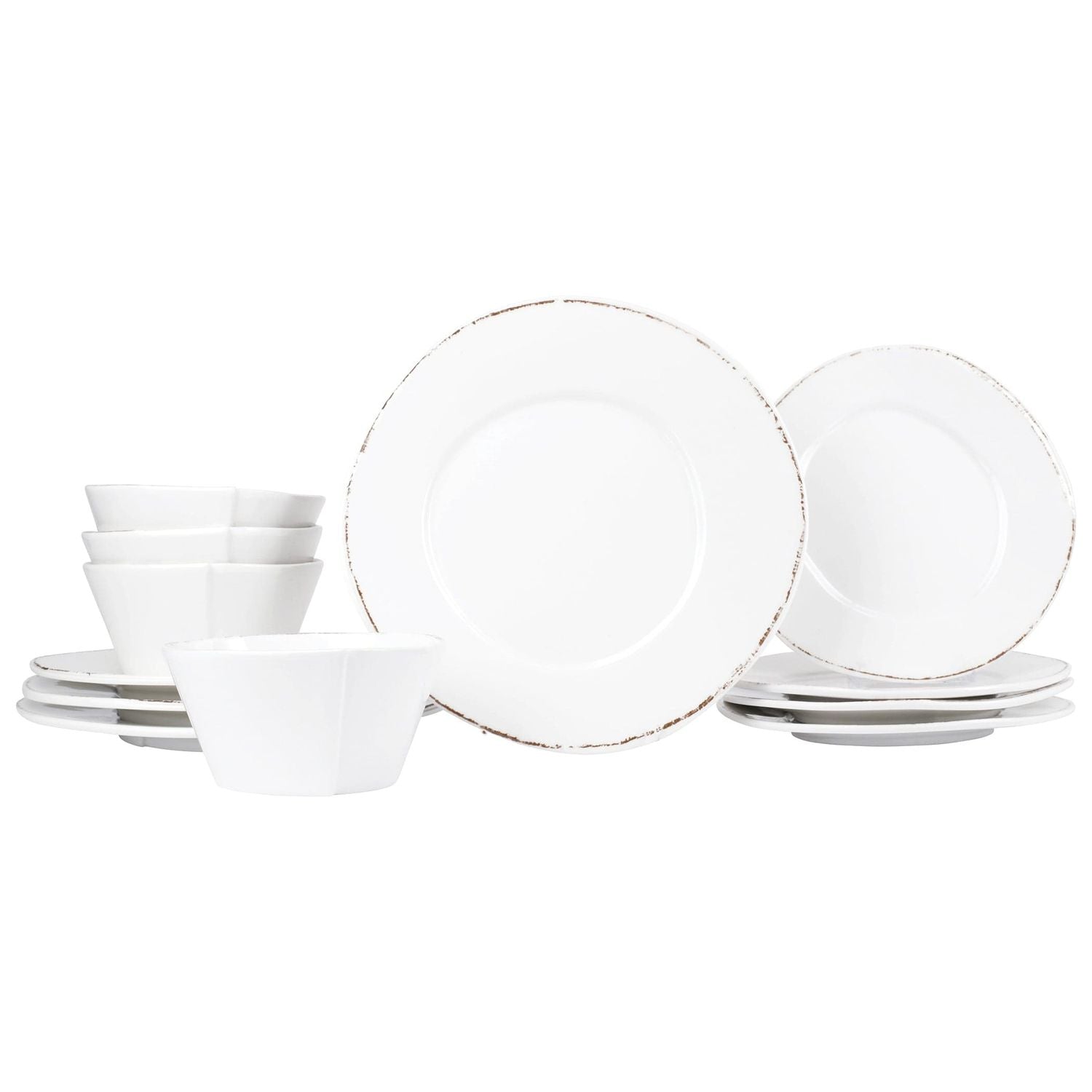 Melamine Lastra White Place Setting - 12-Piece