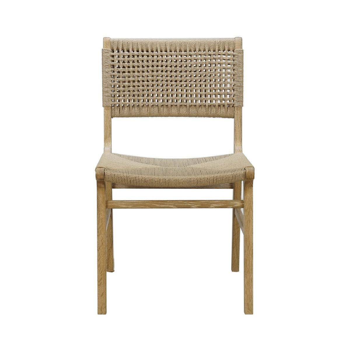 Monroe - Woven Back Dining Chair With Rush Seat In Cerused Oak