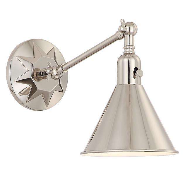 Morgan 1 Light Sconce-Crystorama Lighting Company-CRYSTO-MOR-8800-PN-Wall LightingSilver-3-France and Son