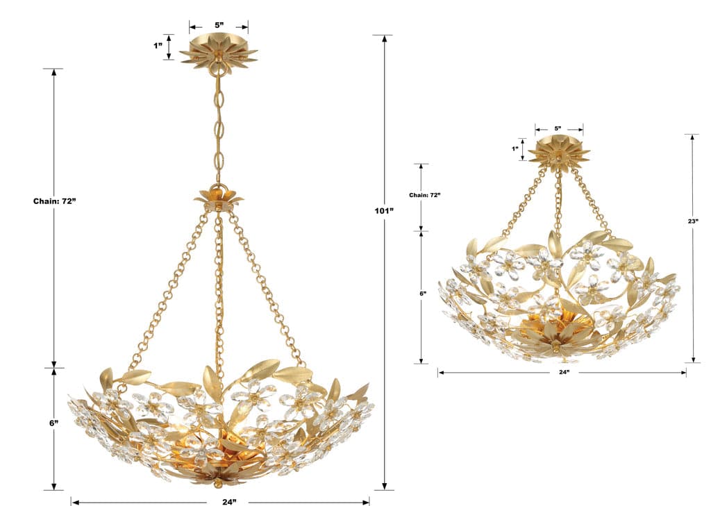 Marselle 6 Light Antique Gold Semi Flush Mount-Crystorama Lighting Company-CRYSTO-MSL-306-GA_CEILING-Flush Mounts-2-France and Son