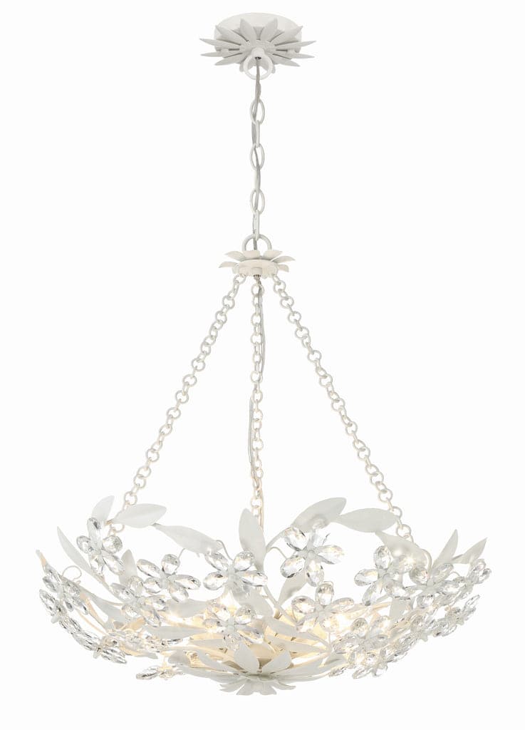 Marselle 6 Light Matte White Chandelier-Crystorama Lighting Company-CRYSTO-MSL-306-MT-Chandeliers-2-France and Son