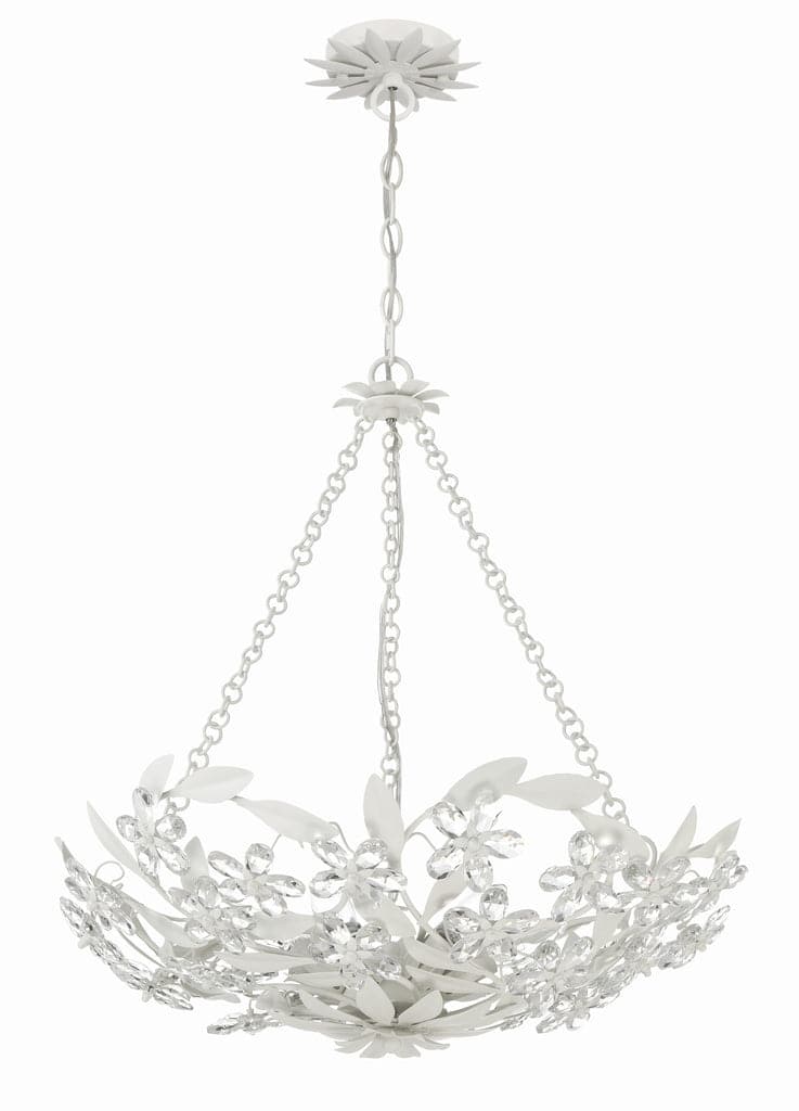 Marselle 6 Light Matte White Chandelier-Crystorama Lighting Company-CRYSTO-MSL-306-MT-Chandeliers-3-France and Son