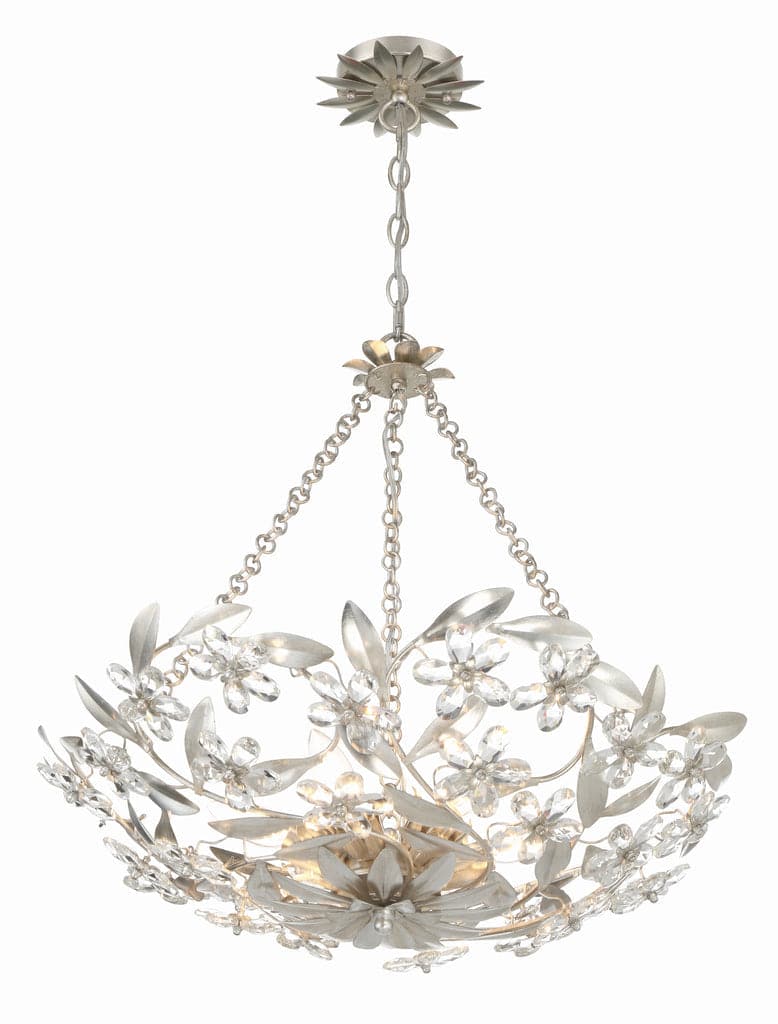 Marselle 6 Light Antique Silver Chandelier-Crystorama Lighting Company-CRYSTO-MSL-306-SA-Chandeliers-3-France and Son