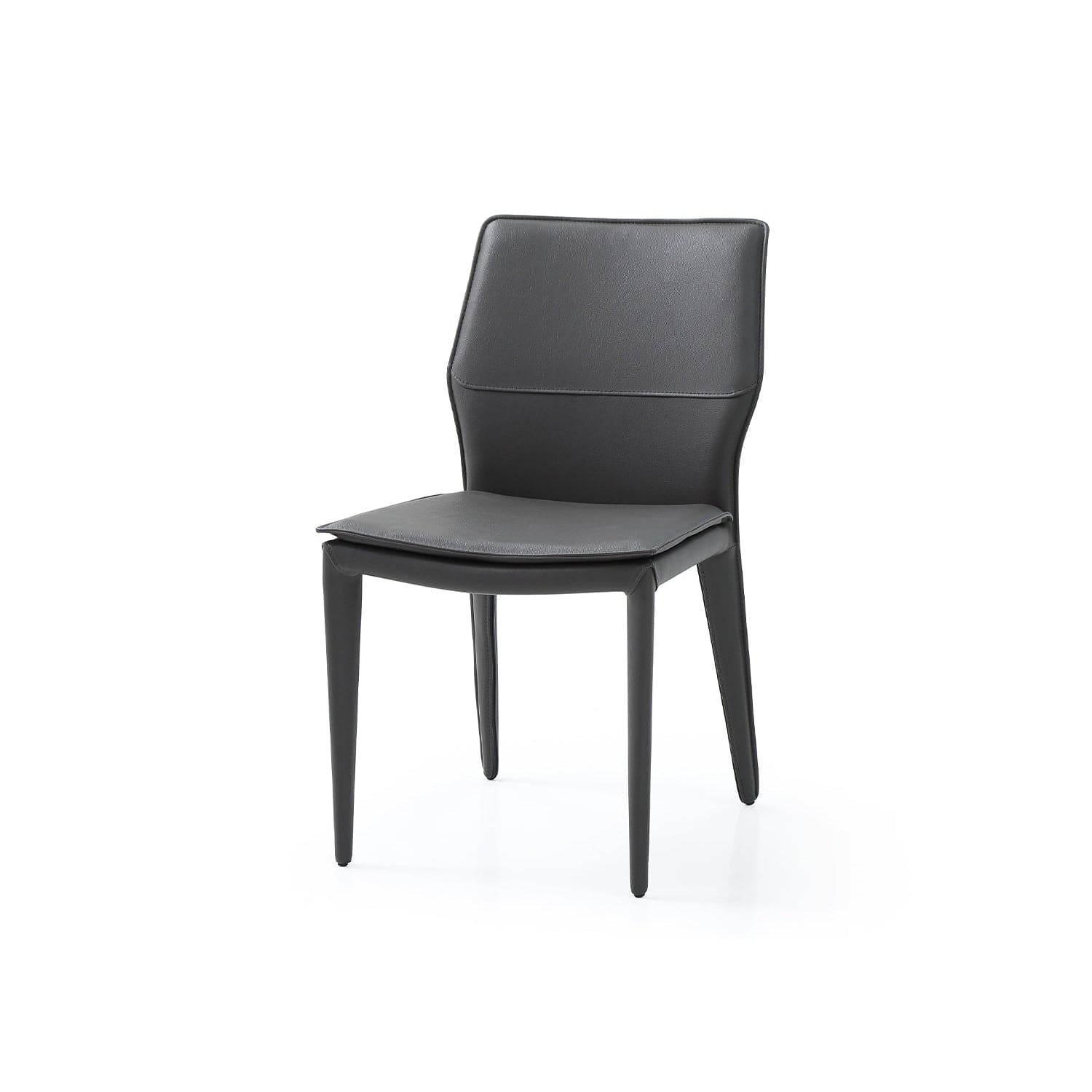 Miranda Dining Chair-Whiteline Modern Living-WHITELINE-DC1475-DGRY-Dining ChairsDark Grey Faux Leather-1-France and Son