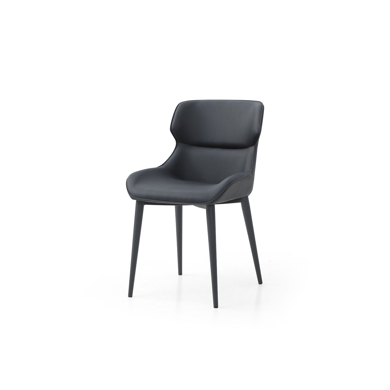 Morocco Dining Chair-Whiteline Modern Living-WHITELINE-DC1709P-BLK-Dining ChairsBlack-2-France and Son