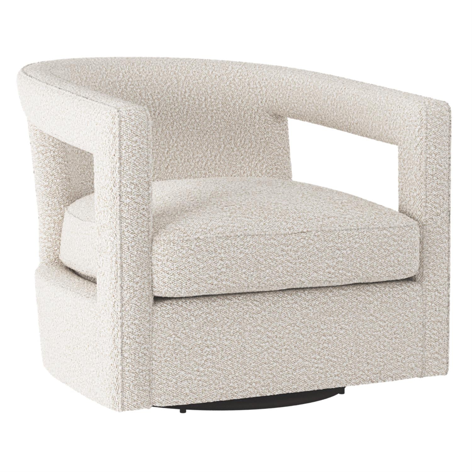 Alana Fabric Swivel Chair Without Nails-Bernhardt-BHDT-N1118SX-Lounge Chairs-1-France and Son