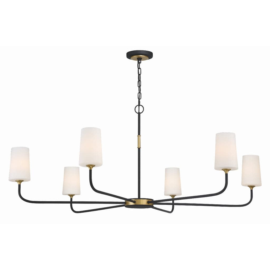 Niles 6 Light Chandelier-Crystorama Lighting Company-CRYSTO-NIL-70016-BF-MG-Chandeliers-1-France and Son