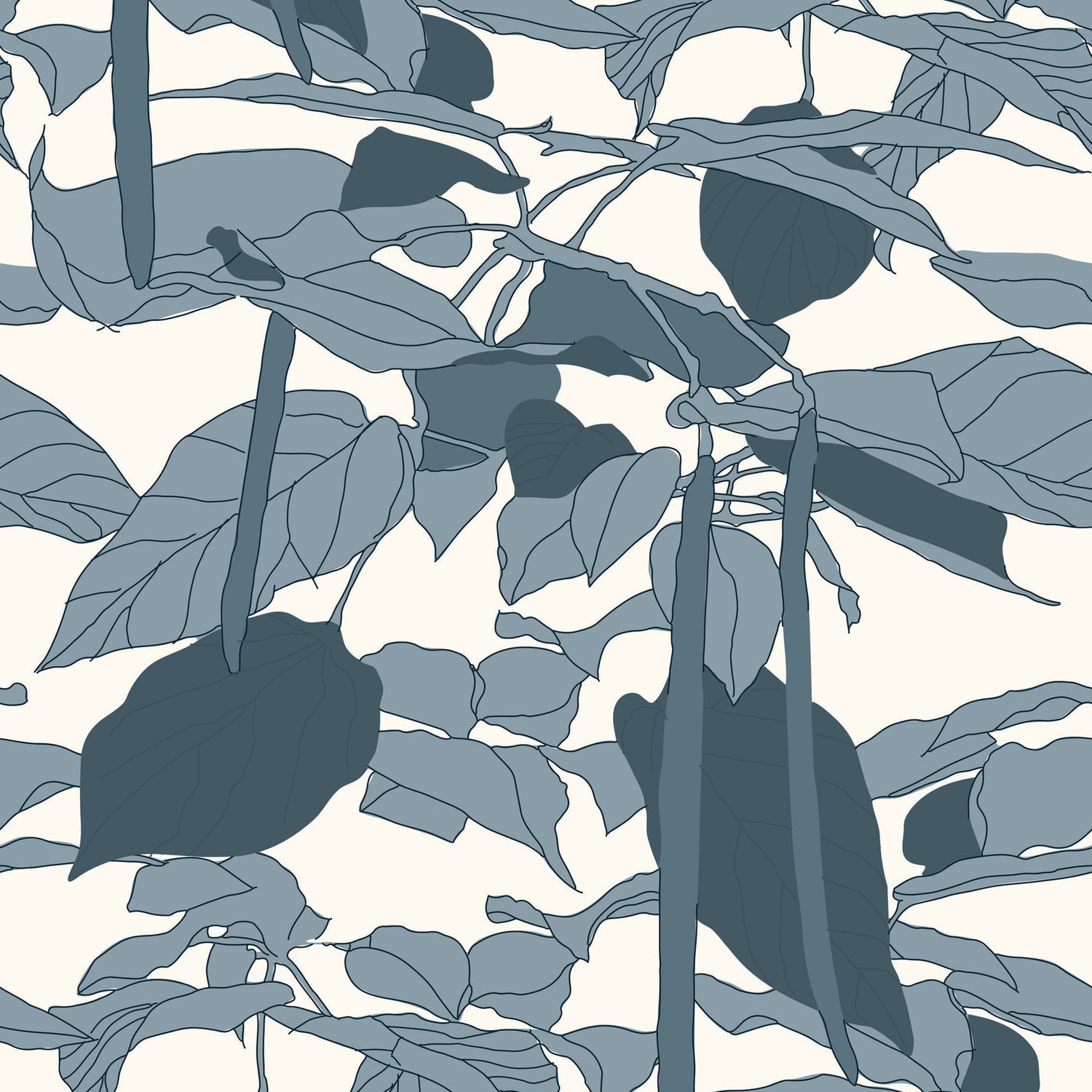 Canopy Sketch Wallpaper-Mitchell Black-MITCHB-WCNP101-BL-PM-10-Wall PaperPatterns Blue Smoke-Premium Matte Paper-1-France and Son