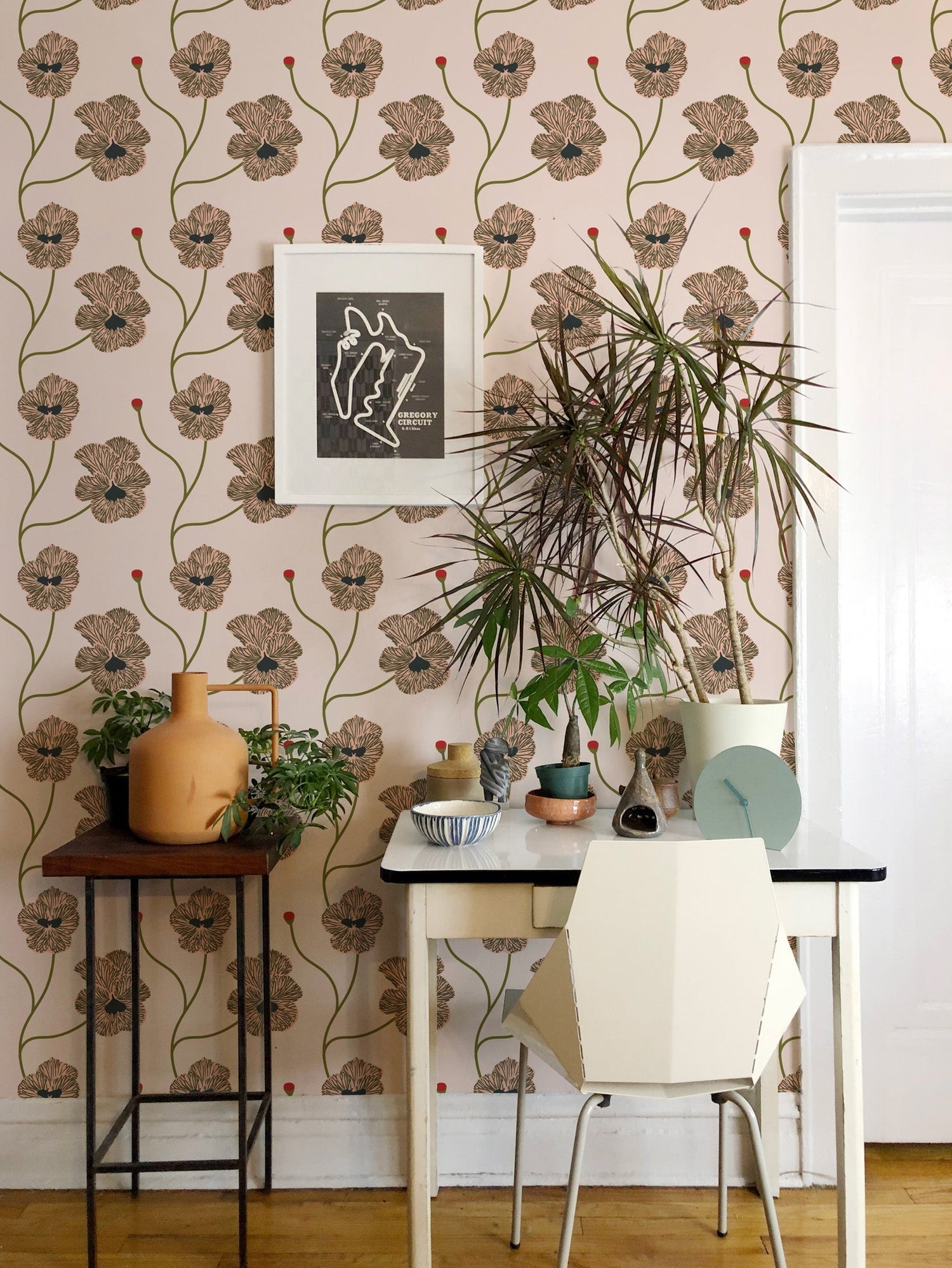 Flourish Wallpaper-Mitchell Black-MITCHB-WCNP103-BH-PM-10-Wall PaperPatterns Sunset Blush-Premium Matte Paper-6-France and Son