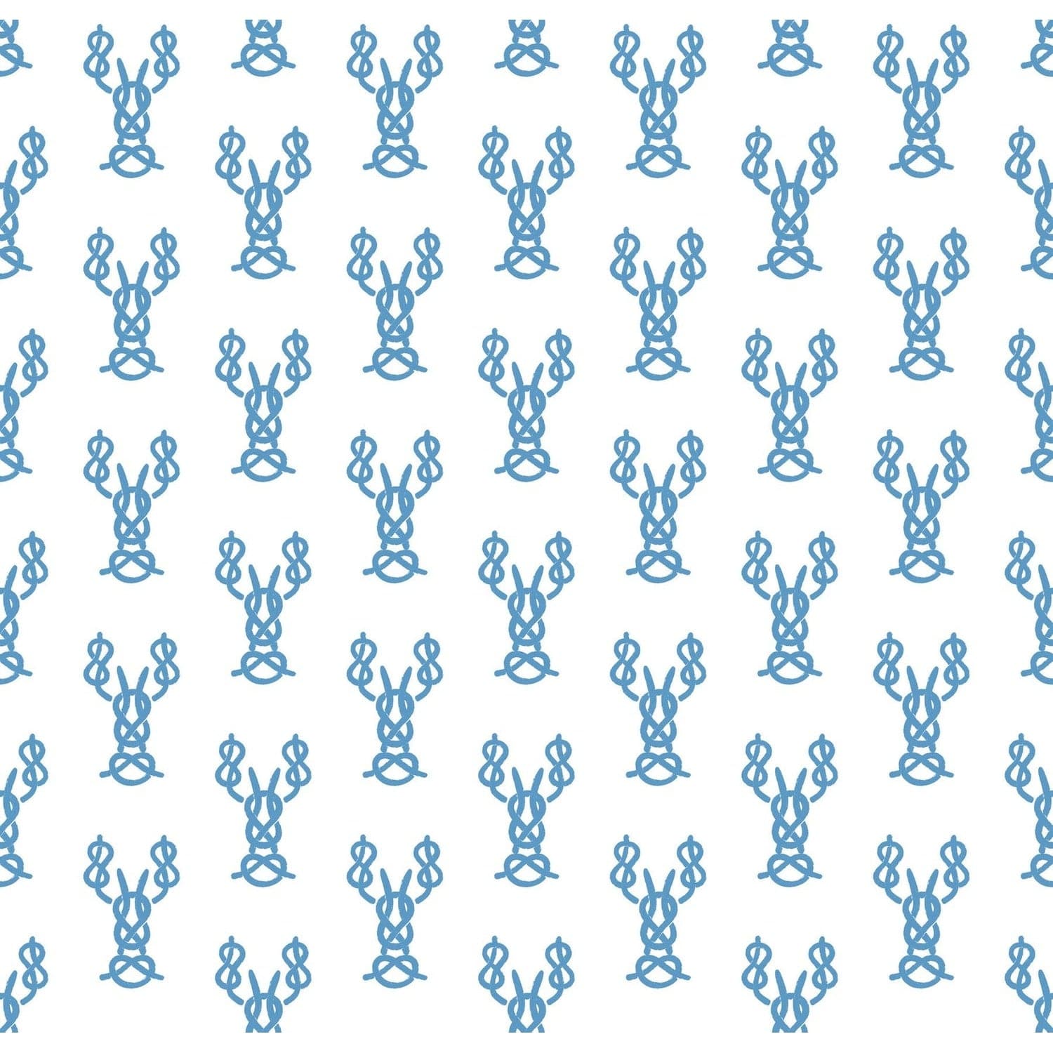 Nautical Lobster Knots Wallpaper-Mitchell Black-MITCHB-WCHH104-BL-PM-10-Wall DecorPatterns French Blue-Premium Matte Paper-1-France and Son